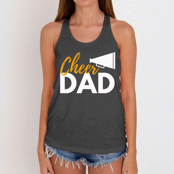 Cheer Dad Cheerleading Cheerleader Dad Cheer Competition Women's Knotted Racerback Tank