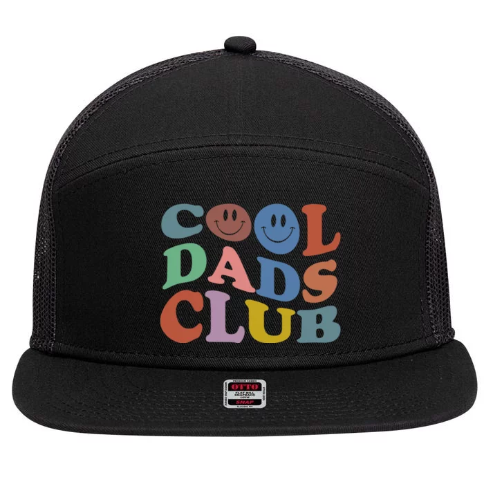 Cool Dads Club Funny Smile Colorful Fathers Day 7 Panel Mesh Trucker Snapback Hat