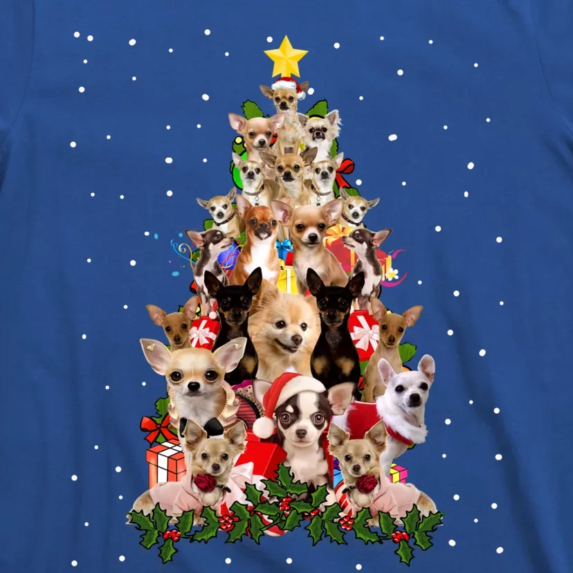 Chihuahua Dog Christmas Tree Lights Funny Xmas Dog Lover Gift T-Shirt