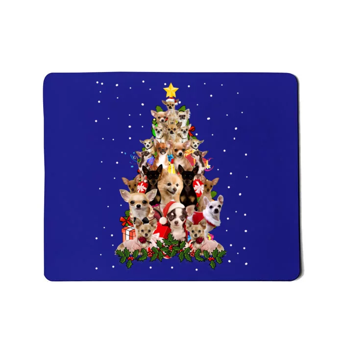 Chihuahua Dog Christmas Tree Lights Funny Xmas Dog Lover Gift Mousepad