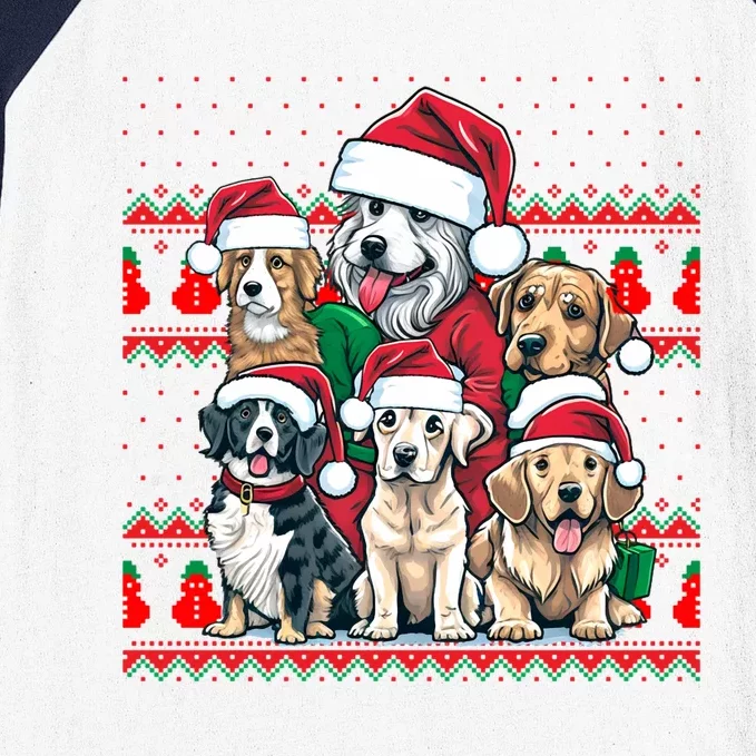 Cute Dog Christmas Ugly Sweater Family Matching Pajamas Dog Baseball Sleeve Shirt