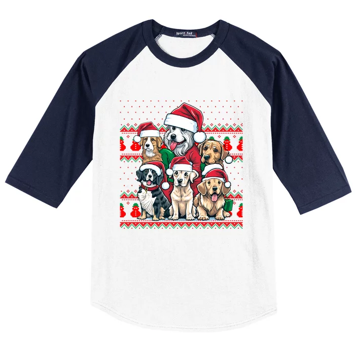 Cute Dog Christmas Ugly Sweater Family Matching Pajamas Dog Baseball Sleeve Shirt