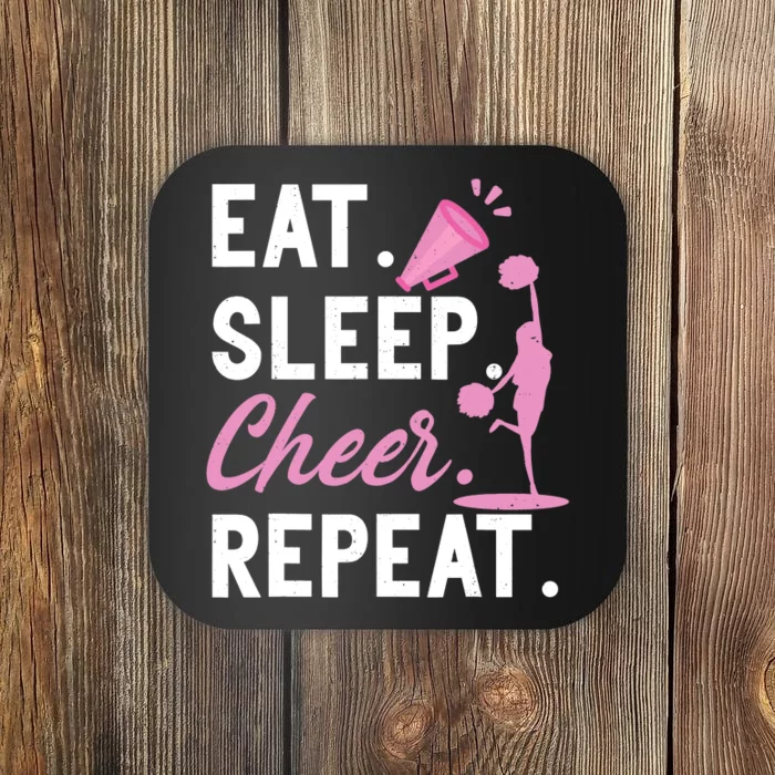 Cheerleading Dance Cheerleader Girl Eat Sleep Cheer Repeat Coaster