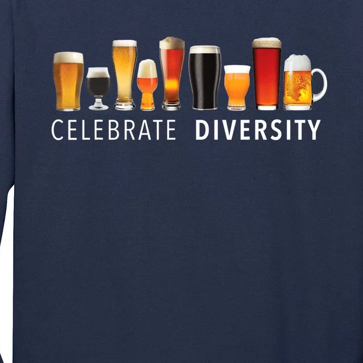 Celebrate Diversity Craft Beer Drinking Tall Long Sleeve T-Shirt