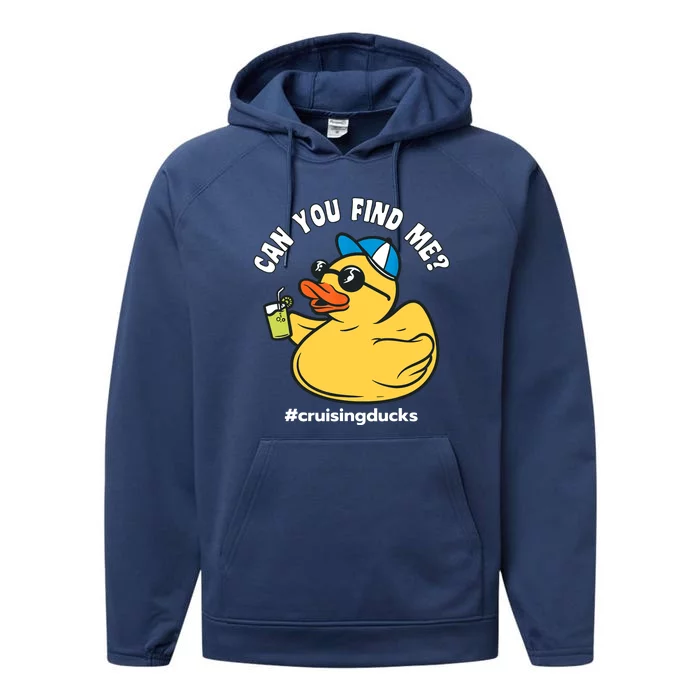 Cruising Ducks, Can You Find Me?, Cruise Duck Performance Fleece Hoodie