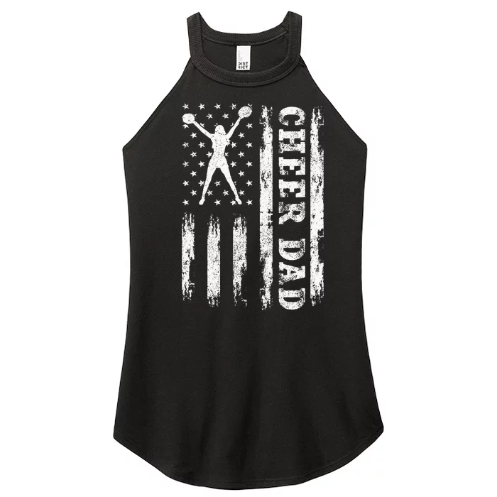 Cheer Dad Cheerleader Dad American Flag Women’s Perfect Tri Rocker Tank