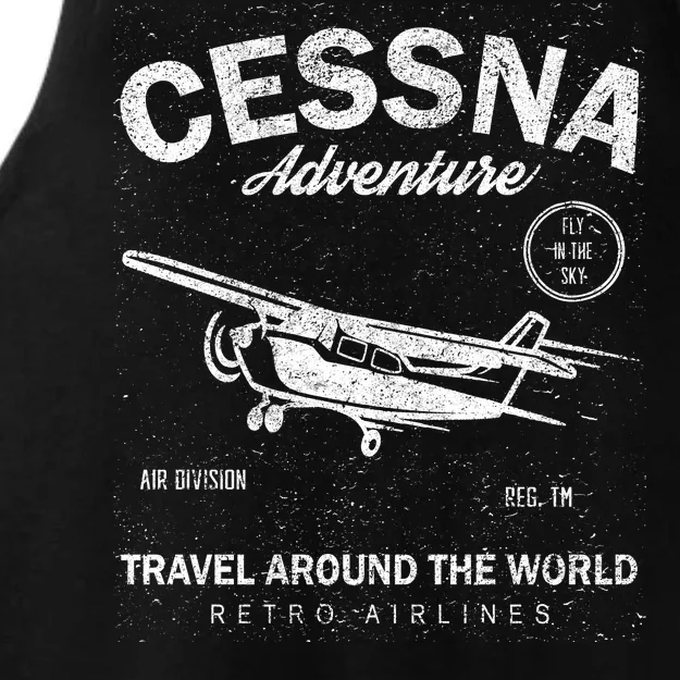 Cessna Distressed Ladies Tri-Blend Wicking Tank