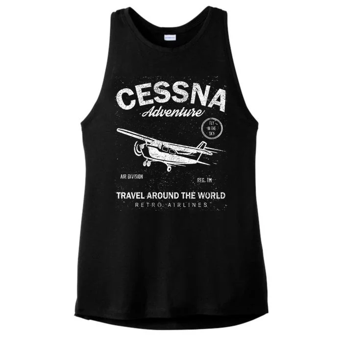 Cessna Distressed Ladies Tri-Blend Wicking Tank