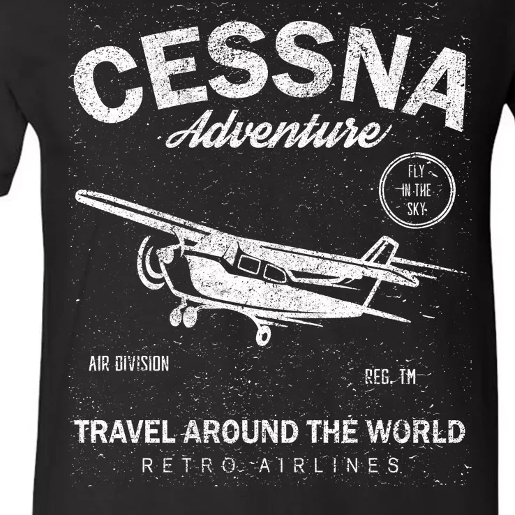 Cessna Distressed V-Neck T-Shirt