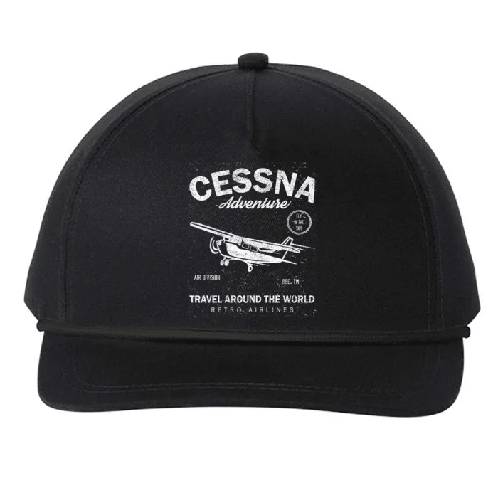 Cessna Distressed Snapback Five-Panel Rope Hat