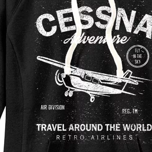 Cessna Distressed Women's Fleece Hoodie