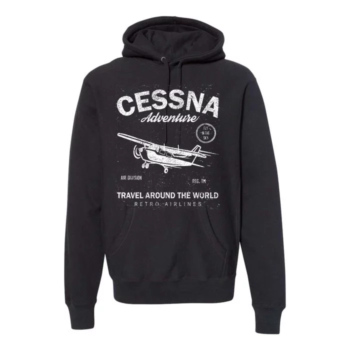 Cessna Distressed Premium Hoodie