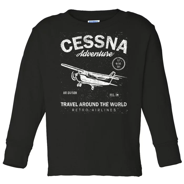 Cessna Distressed Toddler Long Sleeve Shirt