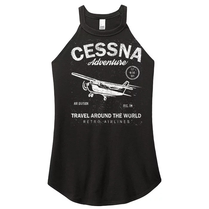 Cessna Distressed Women’s Perfect Tri Rocker Tank