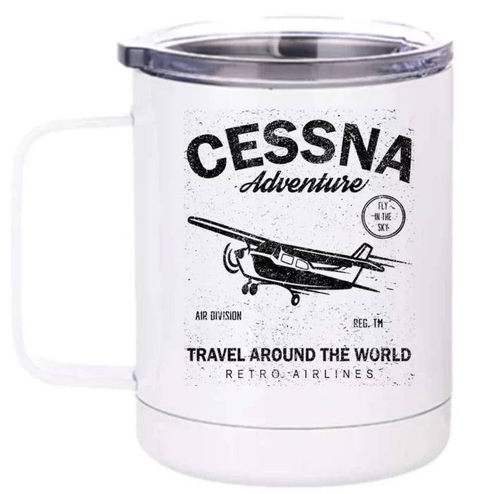 Cessna Distressed Front & Back 12oz Stainless Steel Tumbler Cup