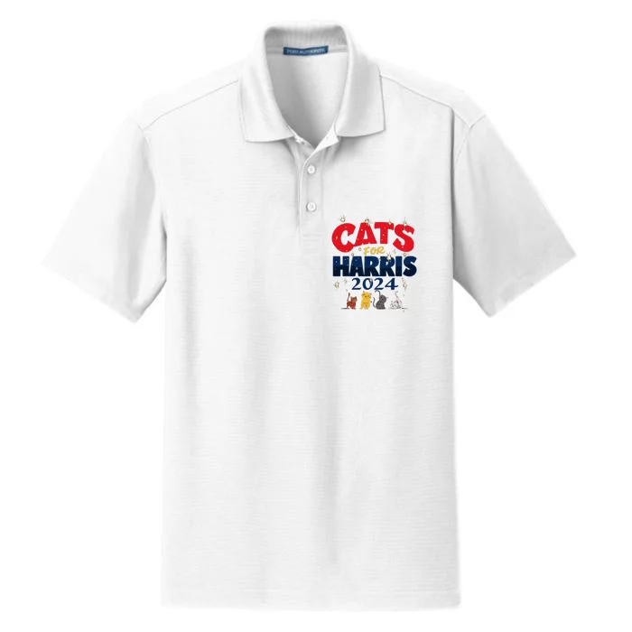 Cat Design Cats For Kamala Funny Harris Supporter Dry Zone Grid Performance Polo