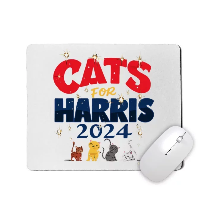 Cat Design Cats For Kamala Funny Harris Supporter Mousepad