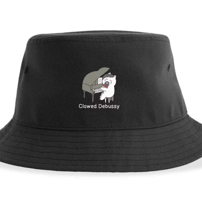 Clawed Debussy Cat Piano Classical Music Composer Teacher Sustainable Bucket Hat