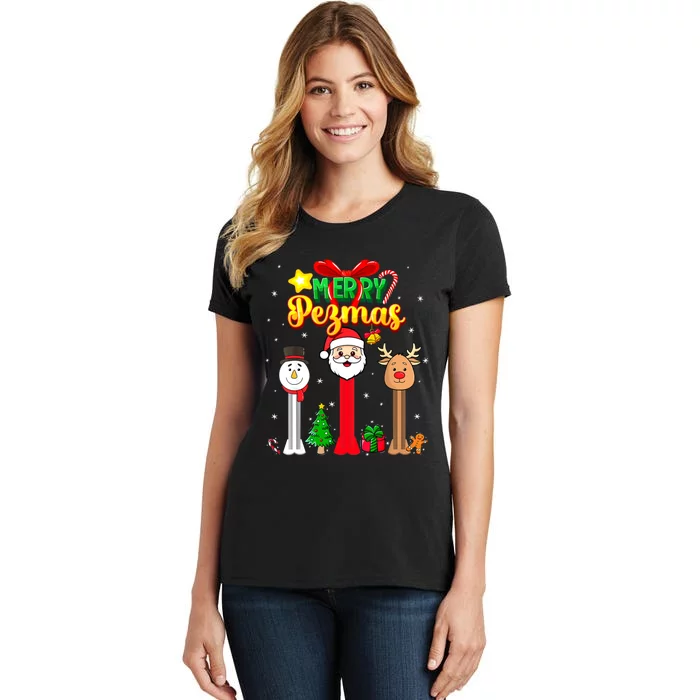 Candy Dispenser Collector Christmas Merry Pezmas Women's T-Shirt