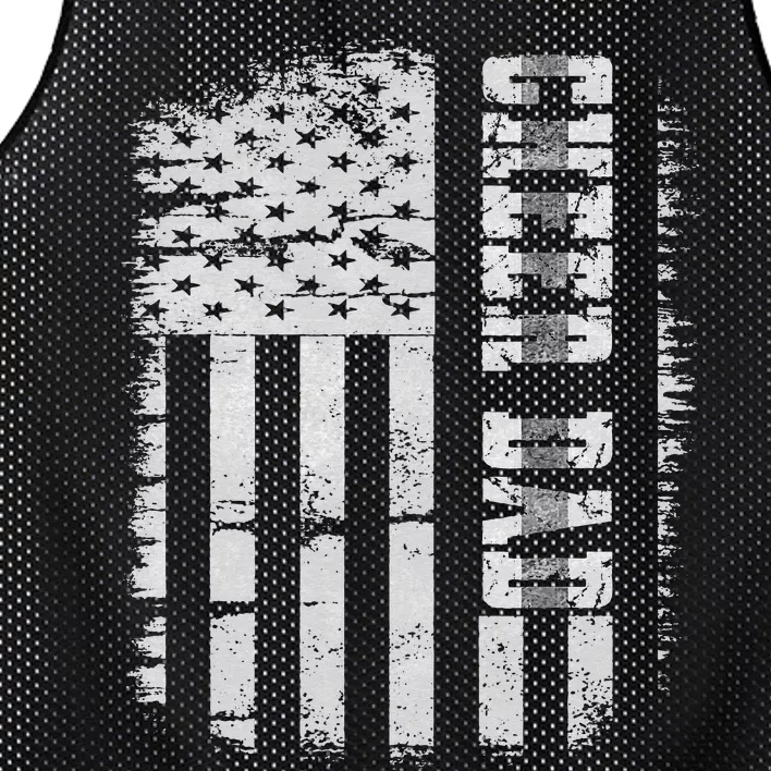 Cheer Dad Cheerleading Cheerleader Father American Flag Mesh Reversible Basketball Jersey Tank