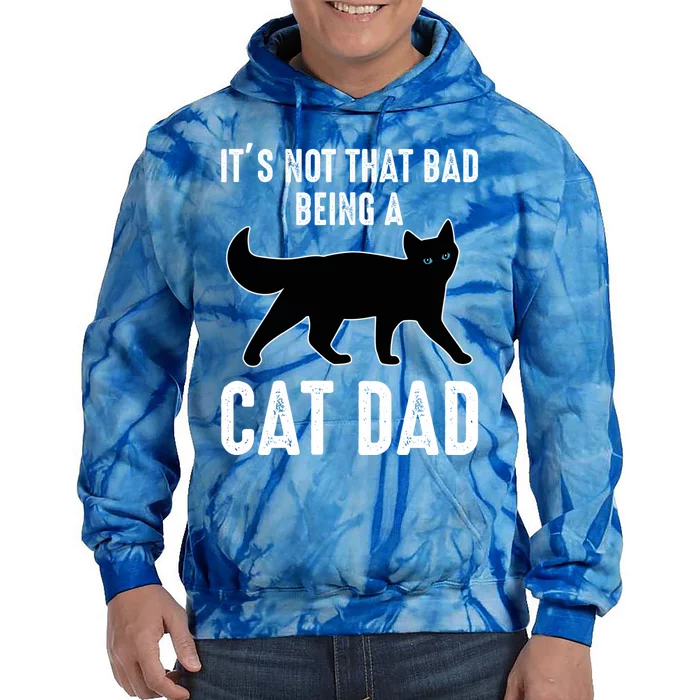 Cat Dad Cat Daddy Its Not That Bad Being A Cat Dad Funny Gift Tie Dye Hoodie