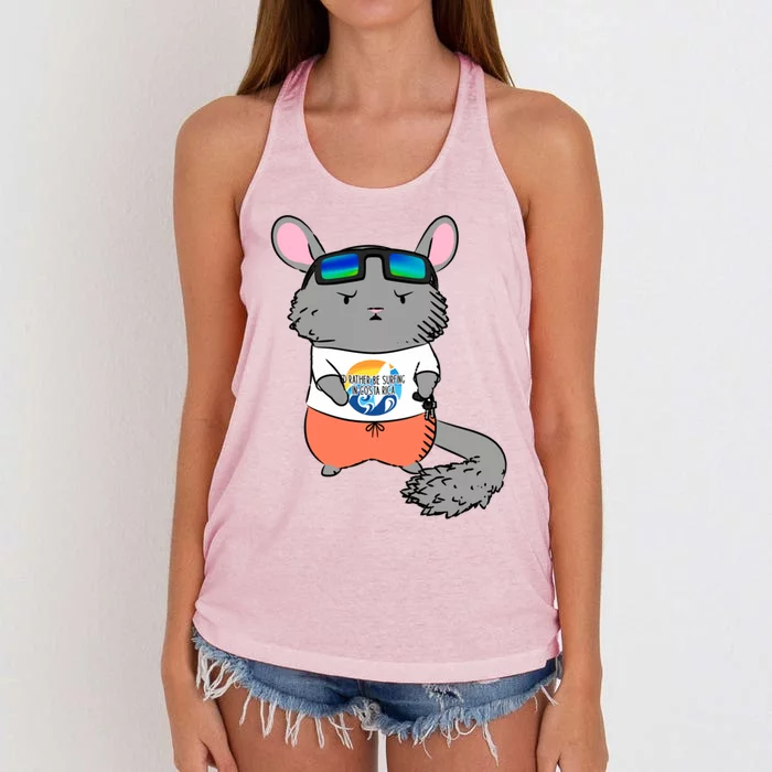 Chinchilla Dad Women's Knotted Racerback Tank