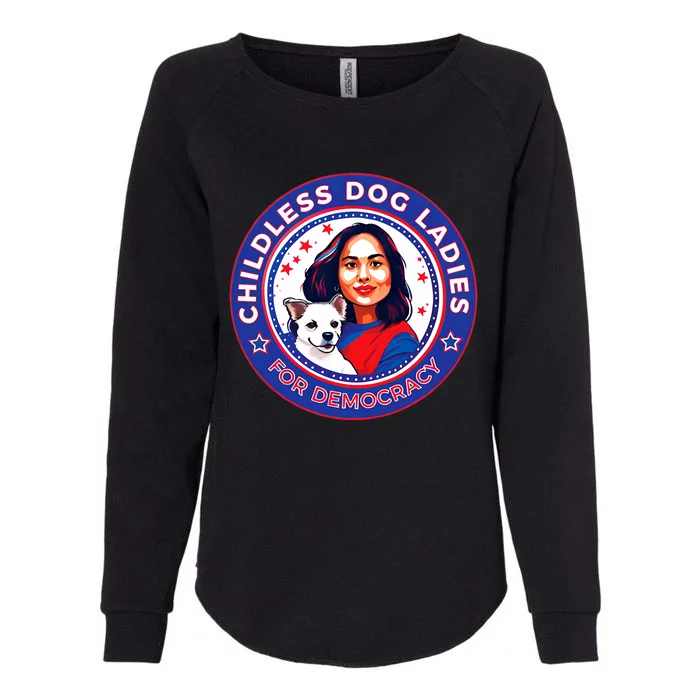 Childless Dog Cat Ladies For Democracy Feminist Womens California Wash Sweatshirt