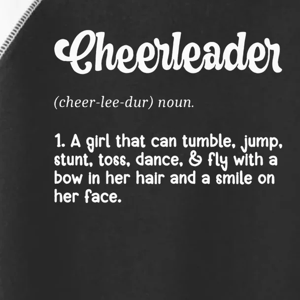 Cheerleader Definition Cheerleader Rebel Cheerleading Outfit Toddler Fine Jersey T-Shirt