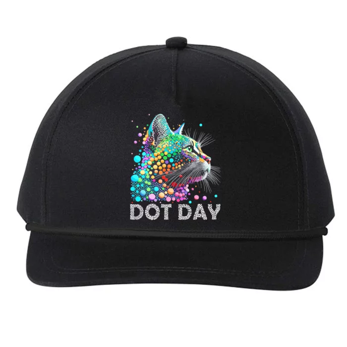 Colorful Dots Cat Lover Happy Dot Day Snapback Five-Panel Rope Hat