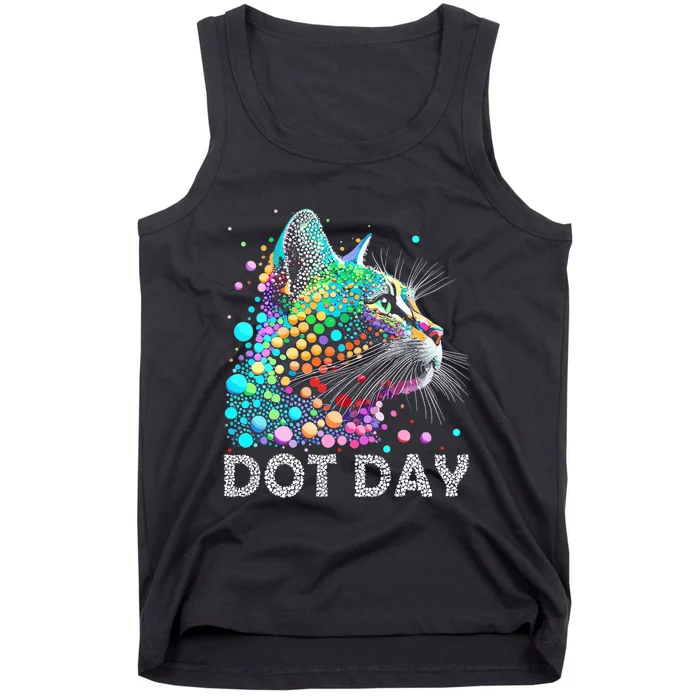 Colorful Dots Cat Lover Happy Dot Day Tank Top