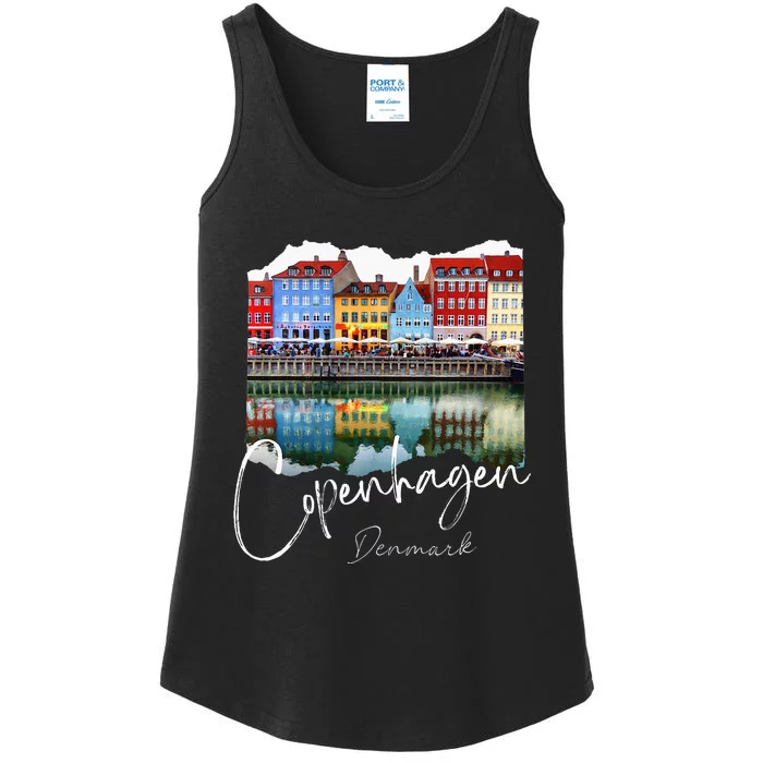 Copenhagen Denmark Copenhagen At Night Ladies Essential Tank