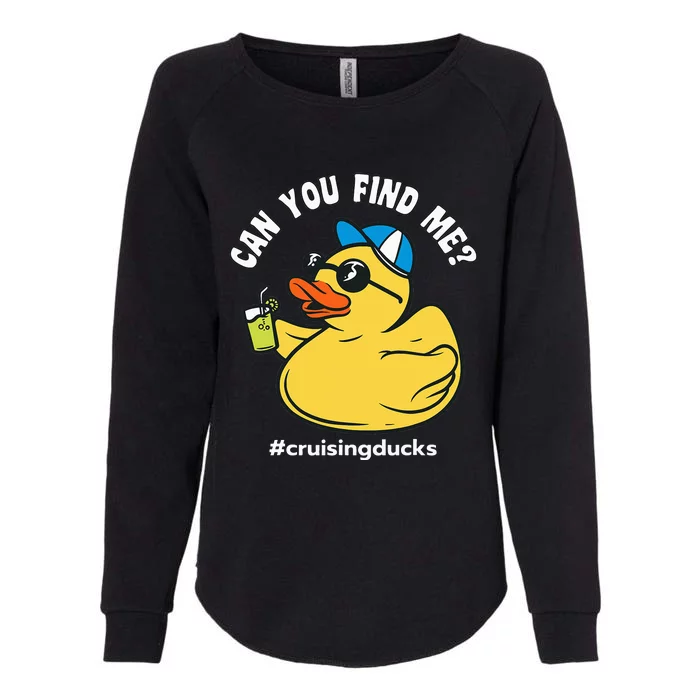 Cruising Ducks Can You Find Me Cruise Duck Womens California Wash Sweatshirt