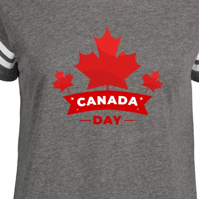 Canada Day Enza Ladies Jersey Football T-Shirt