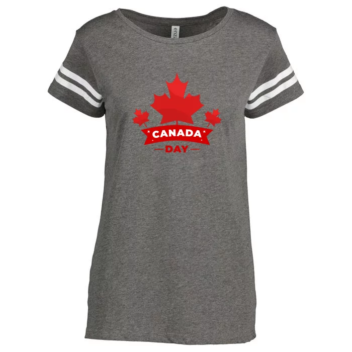 Canada Day Enza Ladies Jersey Football T-Shirt