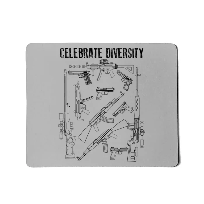 Celebrate Diversity | Cute Black Firearm Owners Funny Gift Mousepad