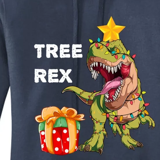 Christmas Dinosaur Christmas Tree Rex Gift Women's Pullover Hoodie