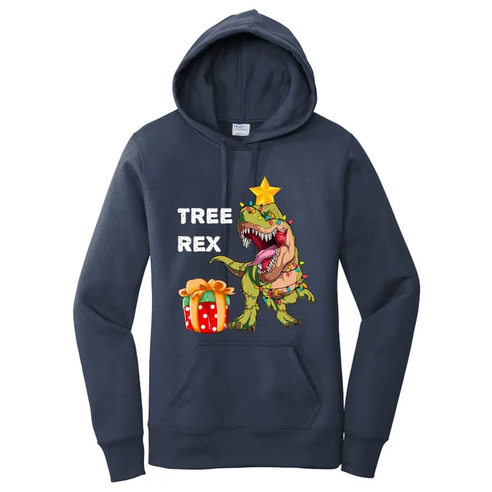 Christmas Dinosaur Christmas Tree Rex Gift Women's Pullover Hoodie