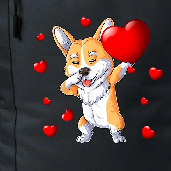 Cute Dabbing Corgi Dog Holding Heart Happy Valentines Day Cool Gift Daily Commute Backpack