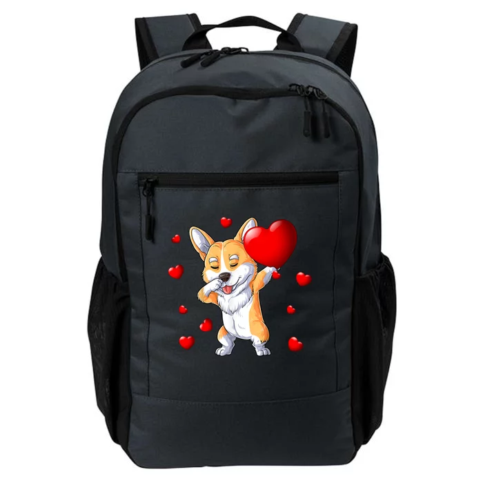 Cute Dabbing Corgi Dog Holding Heart Happy Valentines Day Cool Gift Daily Commute Backpack