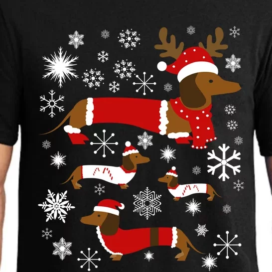 Cute Dachshund Christmas For Dog Lovers Gift Pajama Set