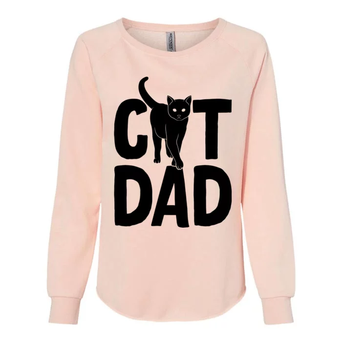 Cat Dad Womens California Wash Sweatshirt