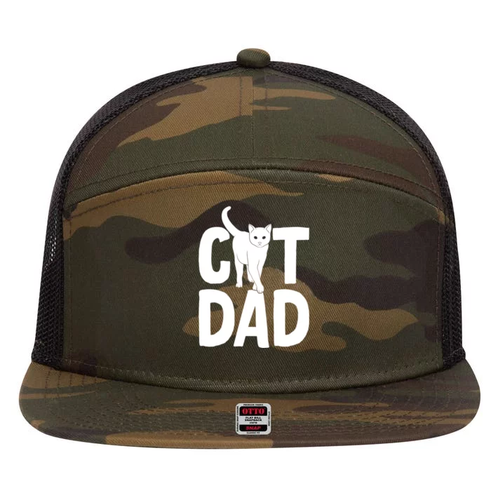 Cat Dad 7 Panel Mesh Trucker Snapback Hat