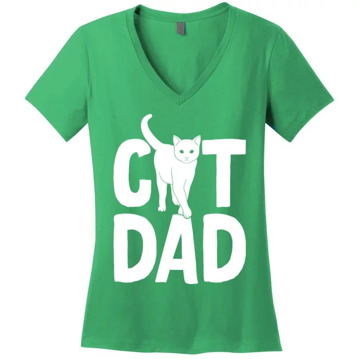 Cat Dad Women's V-Neck T-Shirt