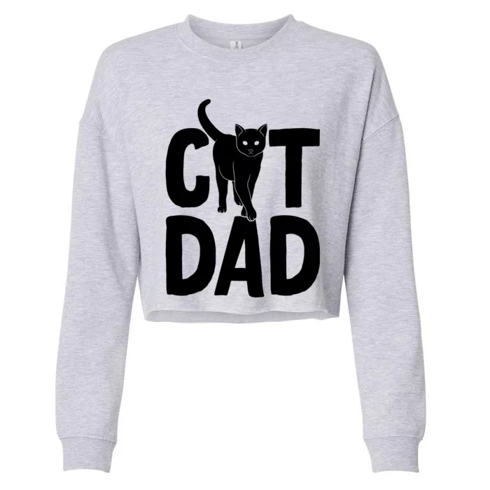 Cat Dad Cropped Pullover Crew