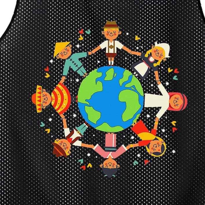 Cultural diversity Children Around the World Earth Day Mesh Reversible Basketball Jersey Tank