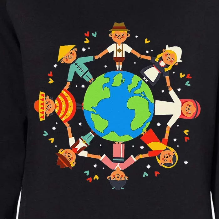 Cultural diversity Children Around the World Earth Day Womens California Wash Sweatshirt