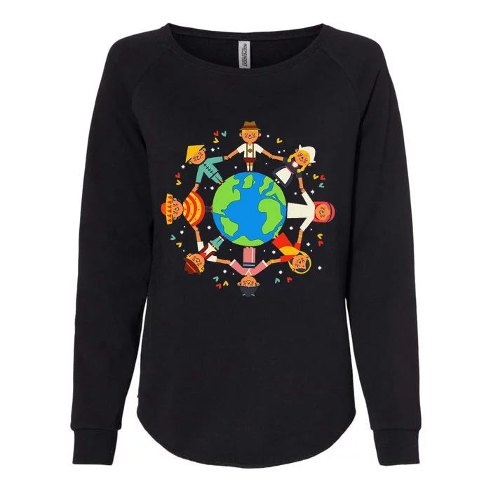 Cultural diversity Children Around the World Earth Day Womens California Wash Sweatshirt