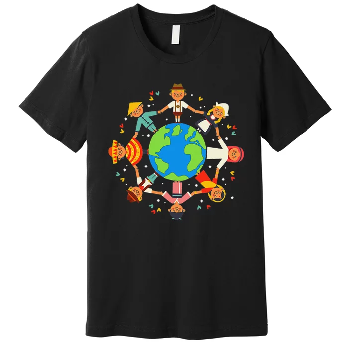 Cultural diversity Children Around the World Earth Day Premium T-Shirt