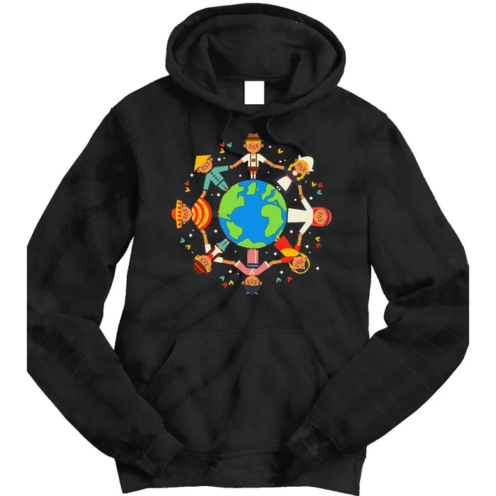 Cultural diversity Children Around the World Earth Day Tie Dye Hoodie