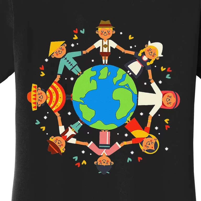 Cultural diversity Children Around the World Earth Day Women's T-Shirt